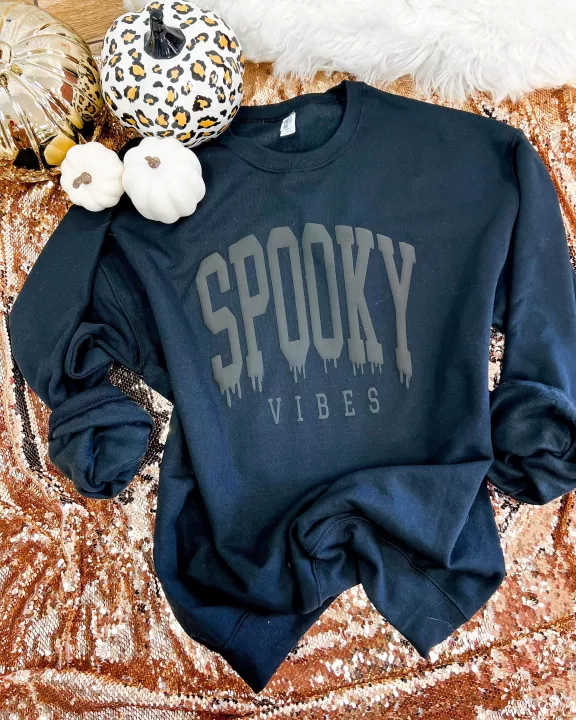 Spooky Puff Print Crewneck Sweatshirt | Hubventory