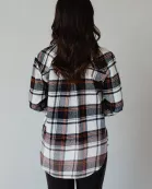 Black, Cream & Orange Plaid Flannel