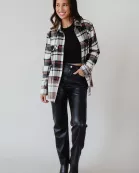 Black, Cream & Orange Plaid Flannel