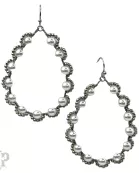 Wire wrapped pearl teardrop earring