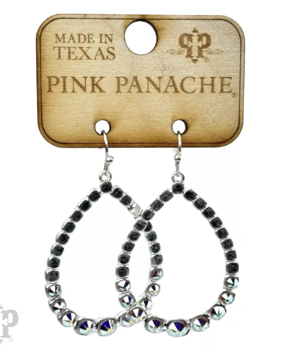 Matte finish teardrop earring, Austrian crystals