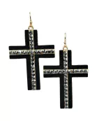 Rhinestone cross earring