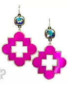 Bright color clover shape earring, Austrian crystal