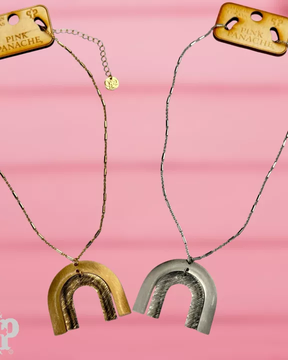 Metallic arch necklace, last call