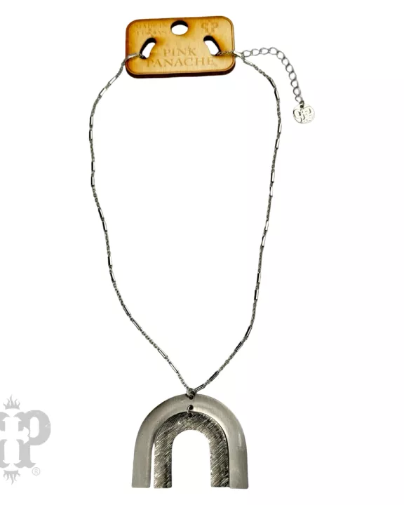 Metallic arch necklace, last call