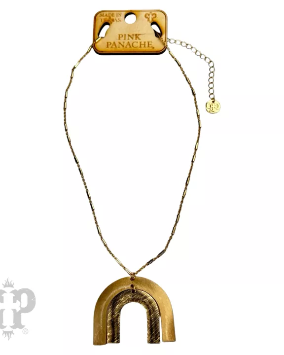 Metallic arch necklace, last call