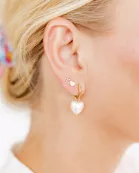 Huggie Charm Earrings - Willa Heart Gold