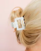 Hair Clip - Bailey Pearl White