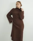 MAD2833 TURTLE NECK LONG BELL SLEEVE SWEATER DRESS
