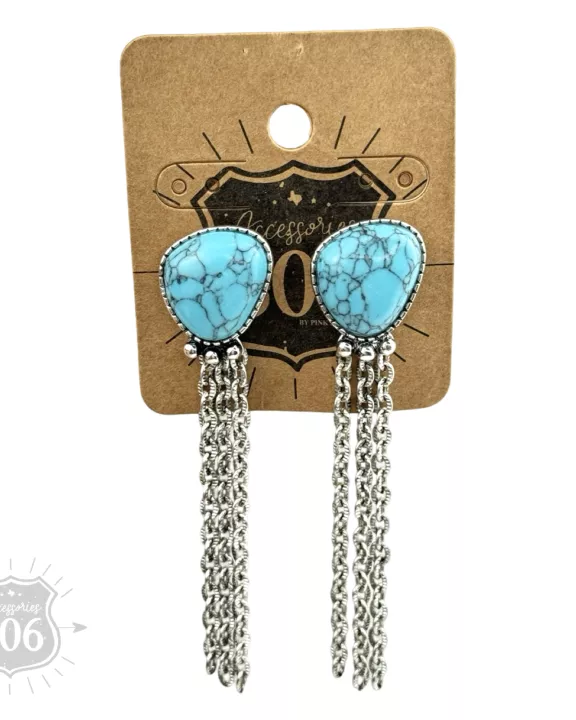 Western chain fringe earring