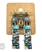 Western rectangle drop earring