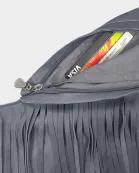 Carbon Fringe Leather Sash Bag