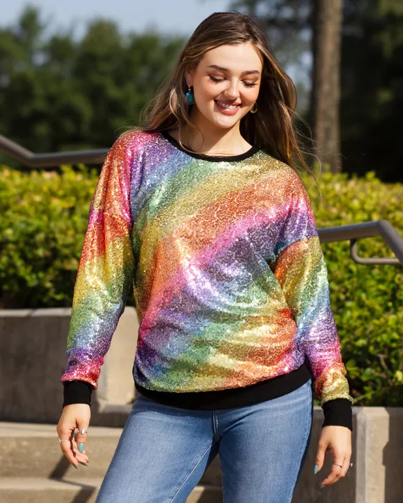 10655 - Rainbow Sequin Sweater