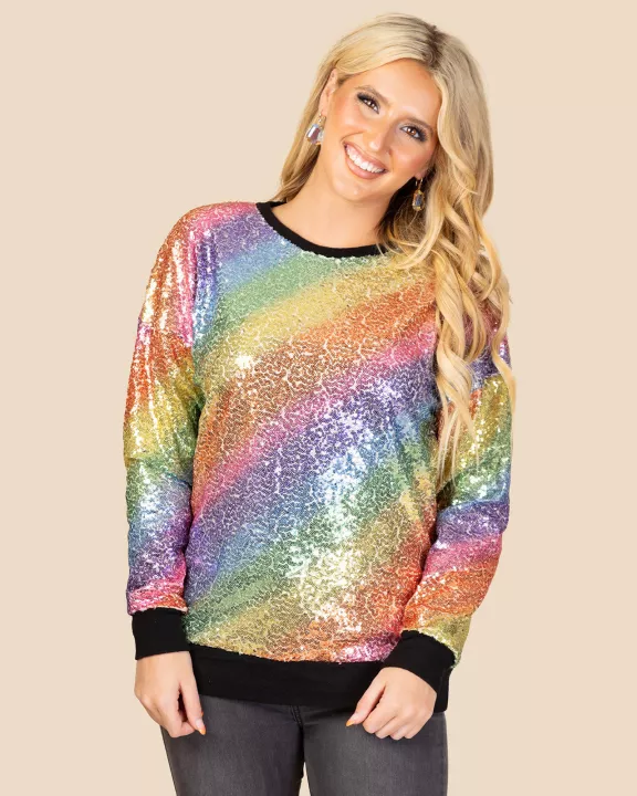 10655 - Rainbow Sequin Sweater