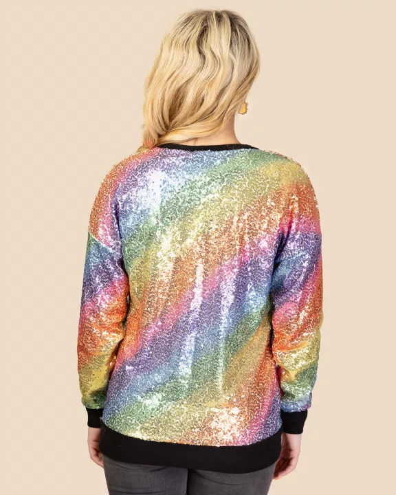10655 - Rainbow Sequin Sweater