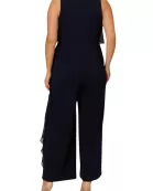 Adrianna Papell Chiffon Crepe Wide Leg Boat Neck Jumpsuit (Plus Size)