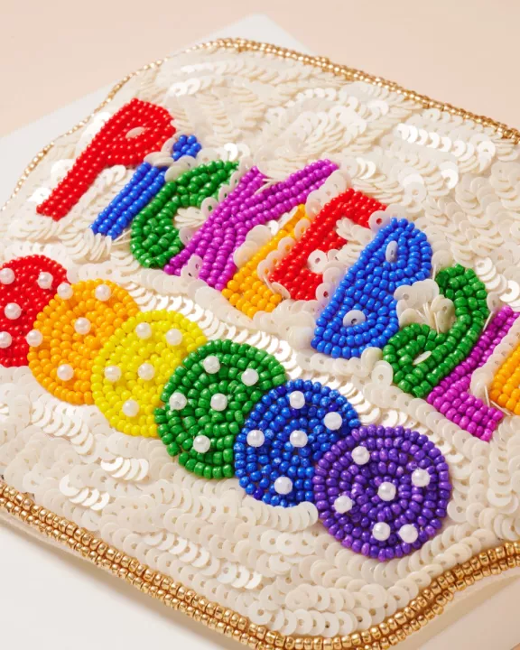 Pickleball Beaded Coin Pouch
