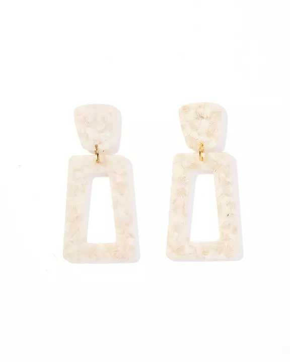 Kennedy Statement Earrings - White Shell