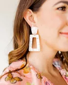 Kennedy Statement Earrings - White Shell