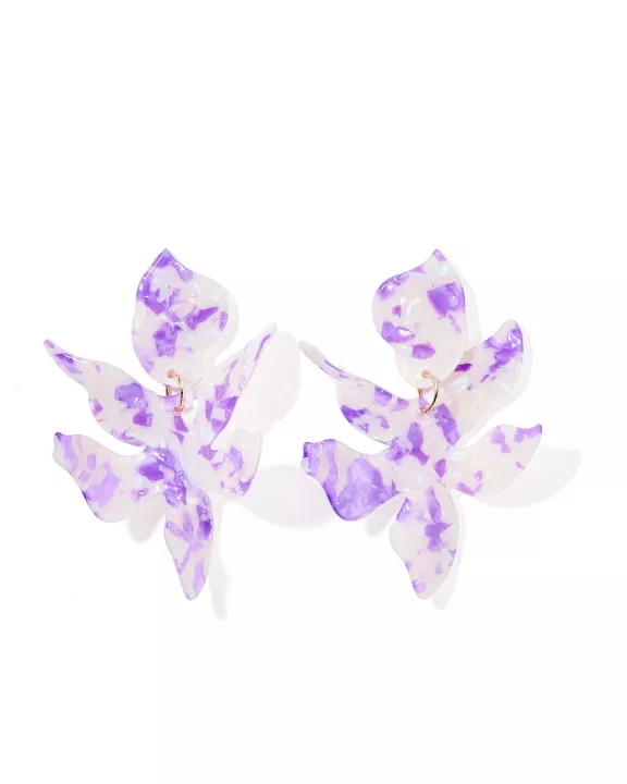 Flora Statement Earrings - Purple Frost