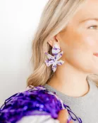 Flora Statement Earrings - Purple Frost