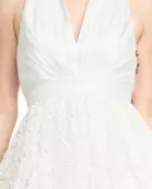 Badgley Mischka Crepon-paneled Guipure Lace Midi Shirt Dress - Wholesale