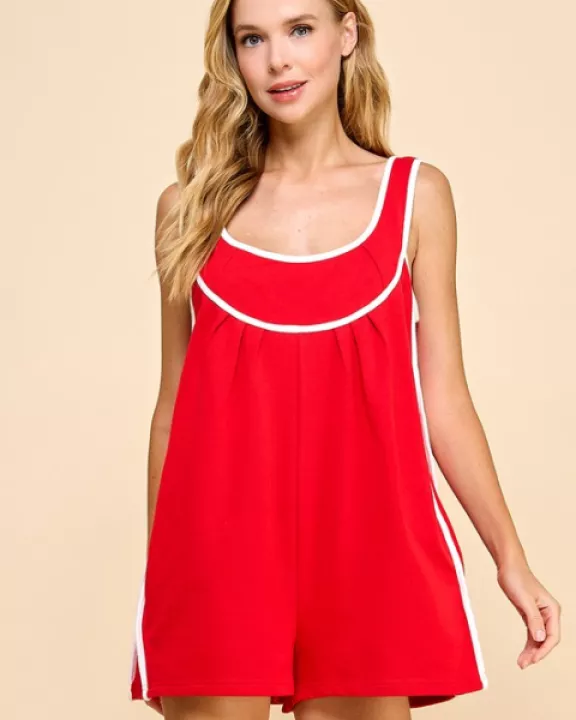 CP10034-Scoop Neckline Loose Fit Romper