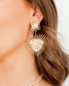 Fiona Statement Earrings - Pearl