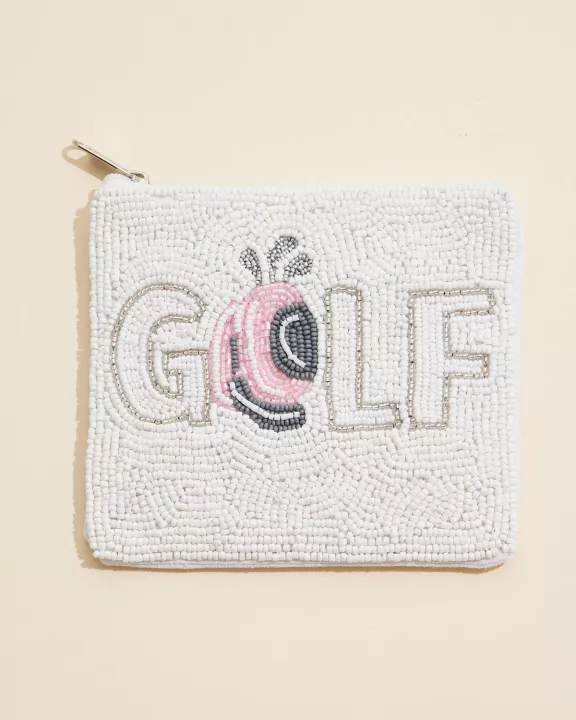 Golf Beaded Coin Pouch