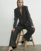 MAJ2995 LONG BLAZER WITH BACK PLEATS