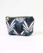 Teal Leaf Coin Pouch