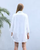 Deep V Cover Up- White