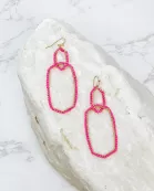 Seed Bead Link Drop Earrings