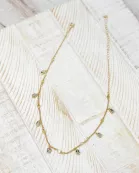 Semi Precious Dangle Charm Necklaces