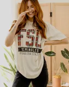 FSU Seminoles Preppy Plaid Ivory Tee