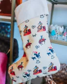 Vintage Cowboy Christmas Stocking