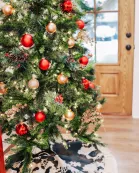 Brown Cowhide Christmas Tree Skirt