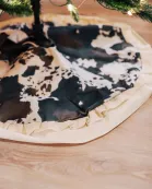 Brown Cowhide Christmas Tree Skirt