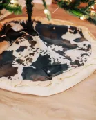 Brown Cowhide Christmas Tree Skirt