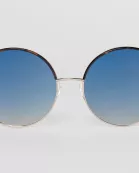 Farrah Round Metal Sunglasses - Blue