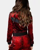 Carmela Velour Track Jacket - Lava Rock