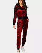Carmela Velour Track Jacket - Lava Rock