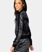 Carmela Velour Track Jacket - Olive