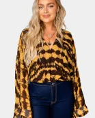 Ariana Kimono Sleeve Bodysuit - Radioactive