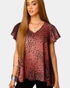 Avril Flutter Sleeve V-Neck Top - Puma