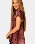 Avril Flutter Sleeve V-Neck Top - Puma