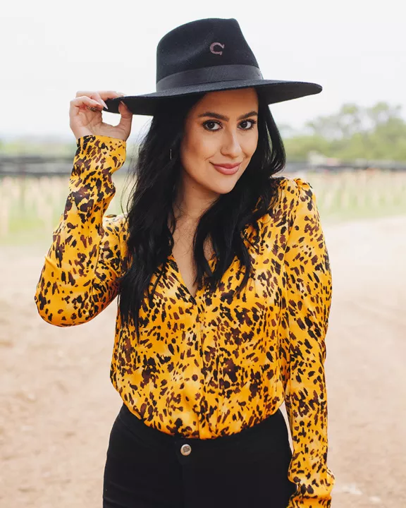 Melissa Surplice Long Sleeve Bodysuit - Tortoiseshell