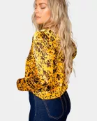 Melissa Surplice Long Sleeve Bodysuit - Tortoiseshell