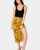 Marie Zip Fron Midi Skirt - Tortoiseshell