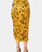 Marie Zip Fron Midi Skirt - Tortoiseshell